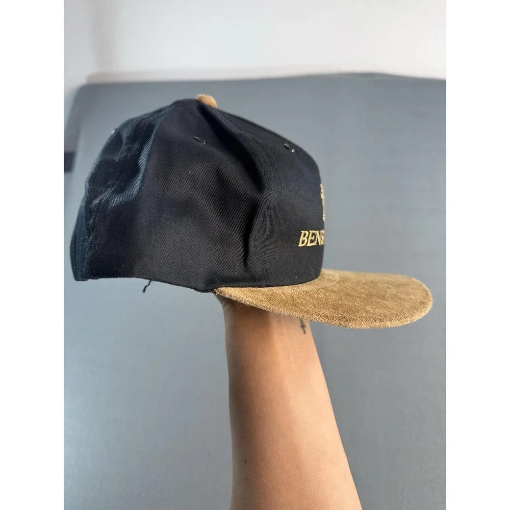 Vintage Benson & Hedges Hat Cap Snap Back Mens One Size Black Leather Brim Logo